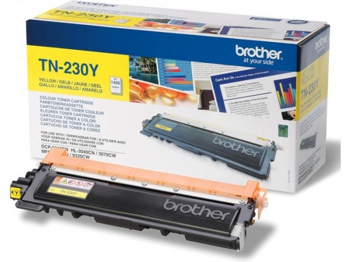 Картридж лазерный Brother TN-230Y (TN230Y) оригинальный для принтеров HL-3040/ HL-3070/ DCP-9010CN/ MFC-9120CN/ MFC-9125/ MFC-9130/ MFC-9320 yellow (1 400 стр.)