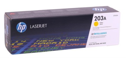 Картридж HP CF542A (203A) оригинальный для принтеров Color LaserJet Pro M254/ M280/ M281 жёлтый, 1300 страниц