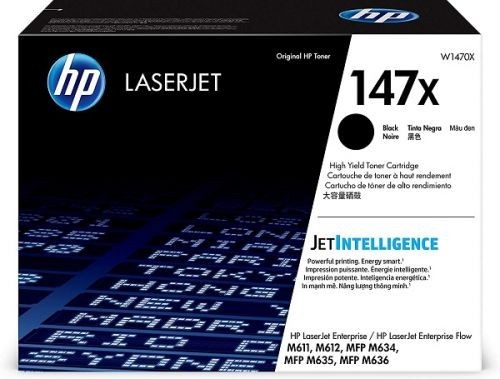 Картридж HP 147X (W1470X) оригинальный для принтеров LaserJet Enterprise M611dn / M612dn/ M636z/ M635z, черный, 25200 стр.