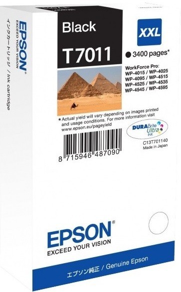 Картридж струйный Epson оригинальный C13T70114010 для WP 4000/4500 Series Ink XXL, Black, 3.4k