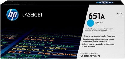 Картридж HP CE341A (651A) оригинальный для принтеров Color LaserJet Enterprise 700 MFP M775 cyan, 16000 страниц