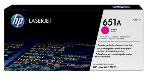 Картридж HP CE343A (651A) оригинальный для принтеров Color LaserJet Enterprise 700 MFP M775 magenta, 16000 страниц