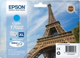 Картридж струйный Epson оригинальный C13T70224010 для WP 4000/4500 Series Ink XL, Cyan, 2k
