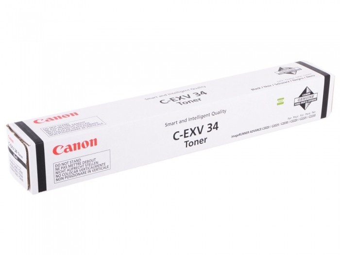 Картридж Canon C-EXV34Bk (3782B002) оригинальный для принтеров iRC2030L/ C2030i/ C2020L/ C2020i/ C2025i, чёрный, 23 000 страниц