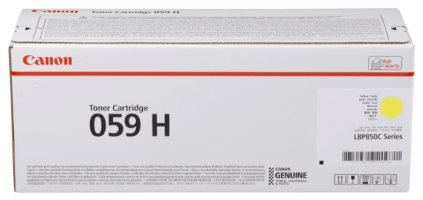 Тонер-картридж оригинальный Canon 059H 3624C001 для принтеров i-SENSYS LBP852CX, жёлтый (GR) (13 500 стр.)