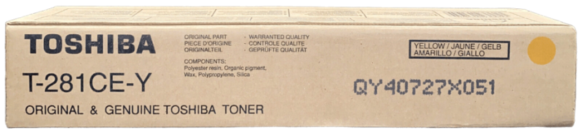 Картридж Toshiba T-281CE-Y (6AK00000107) оригинальный для Toshiba E-Studio 281C/ 351C/ 451C, жёлтый, 10000 стр.