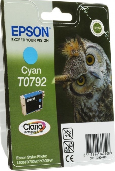 Картридж струйный Epson оригинальный C13T07924010 T0792 голубой, повышенной емкости P50/PX660/PX820/PX830 (cons ink) Картридж струйный Epson оригинальный C13T07924010 T0792 голубой, повышенной емкости P50/PX660/PX820/PX830 (cons ink)