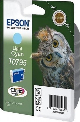 Картридж струйный Epson оригинальный C13T07954010 T0795 светло-голубой повышенной емкости для P50/PX660/PX820/PX830 (cons ink)