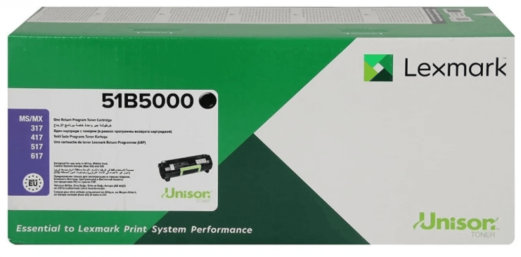 Картридж лазерный Lexmark 51B5000 для принтеров Return Program MS/ MX4/ 5/ 617, черный, 2500 стр.