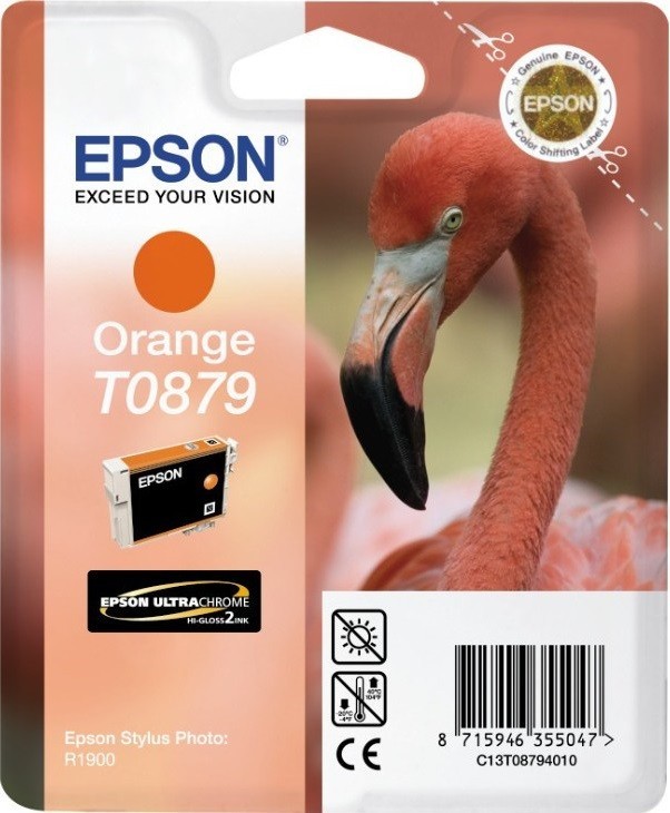 Картридж струйный Epson оригинальный C13T08794010 T0879 для Stylus Photo R1900 (оранжевый) (cons ink) Картридж струйный Epson оригинальный C13T08794010 T0879 для Stylus Photo R1900 (оранжевый) (cons ink)