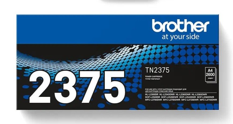 Картридж лазерный Brother TN-2375 (TN2375) оригинальный для принтеров HL-L2300/ HL-2340/ HL-2360/ HL-2365 DCP-L2500/ DCP-L2520/ DCP-L2540/ DCP-L2560 MFC-L2700/ MFC-L2720/ MFC-L2740 black (2 600 стр.)