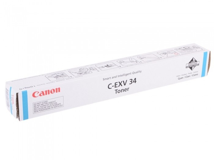 Картридж Canon C-EXV34C (3783B002) оригинальный для принтеров iRC2030L/ C2030i/ C2020L/ C2020i/ C2025i, голубой, 16 000 страниц