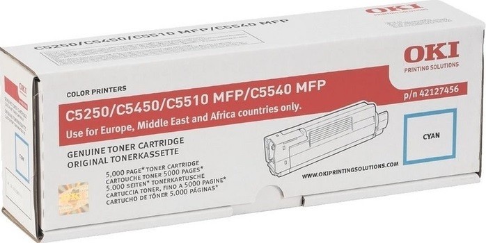 Картридж OKI (42127494/42127456) оригинальный для принтеров C5250/ C5450/ C5510MFP/ C5540MFP, голубой, 5000 стр. Картридж OKI (42127494/42127456) оригинальный для принтеров C5250/ C5450/ C5510MFP/ C5540MFP, голубой, 5000 стр.