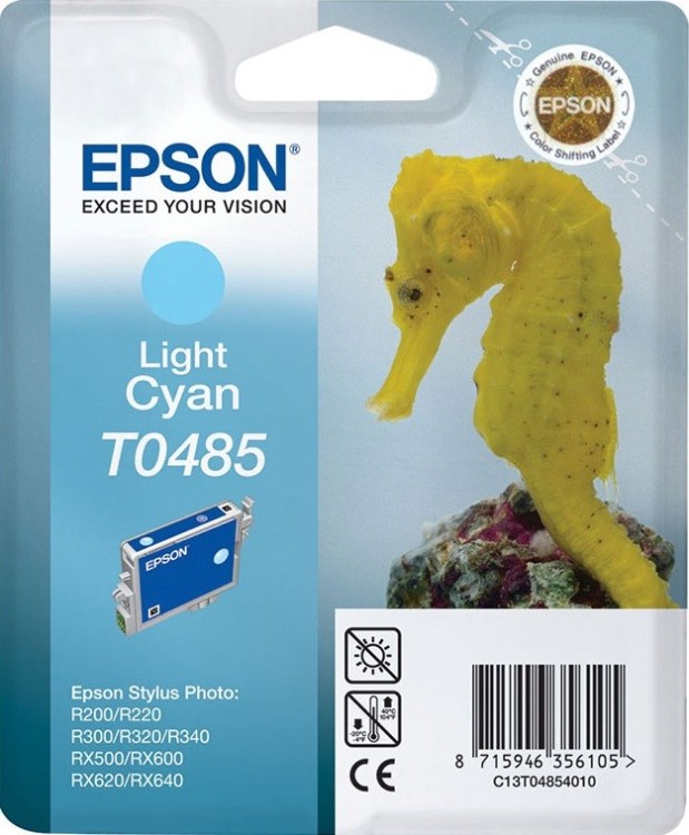 Картридж струйный Epson оригинальный C13T04854010 T0485 для St.R200/300/RX500/600/620 (светло-синий) (cons ink)