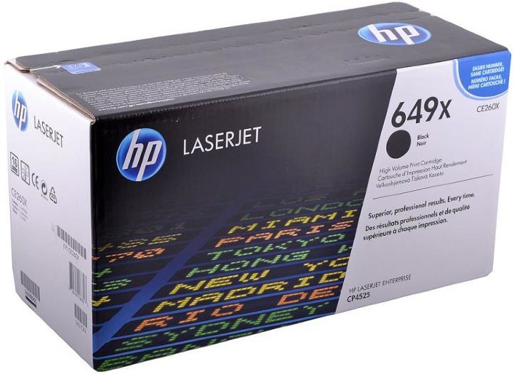 Картридж HP CE260X (649X) оригинальный для принтеров Color LaserJet CP4025/ CP4525 black, 17000 страниц