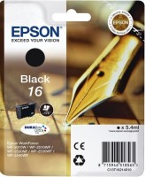 Картридж струйный Epson оригинальный C13T16214010 / C13T16214012 (16 Black) оригинальный для WorkForce WF-2010W, чёрный