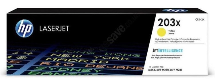 Картридж HP CF542X (203X) оригинальный для принтеров Color LaserJet Pro M254/ M280/ M281 жёлтый, 2500 страниц