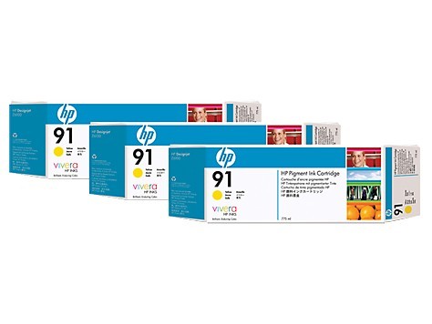 Картриджи оригинальные HP 91 (C9485A) для DJ Z6100, желтый, упак. 3 шт., 775 мл. Картриджи оригинальные HP 91 (C9485A) для DJ Z6100, желтый, упак. 3 шт., 775 мл.