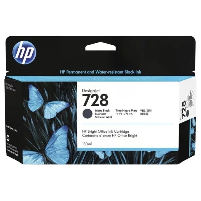 Картридж оригинальный HP 728 (3WX25A) для DJ Т730/Т830, матовый черный, 130 мл.