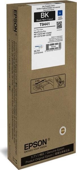 Чернила Epson C13T944140 (T9441 Black) L оригинальные для Epson WorkForce Pro WF-C5210/ WF-C5290/ WF-C5710/ WF-C5790, чёрный, 35.7мл., 3000 стр.