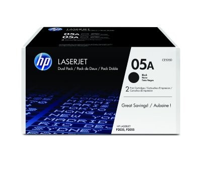 Картридж HP CE505D (05A) оригинальный для принтеров LaserJet P2033/ P2034/ P2035/ P2036/ P2037/ P2053/ P2054/ P2055/ P2056/ P2057d black, двойная упаковка 2*2300 страниц