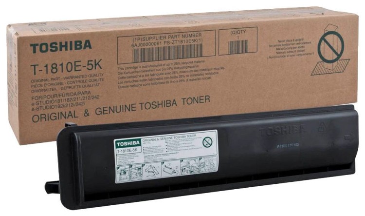 Картридж Toshiba T-1810E-5K (6AJ00000061) оригинальный для Toshiba E-Studio 181/ 182/ 211/ 212/ 242, 5900 стр.