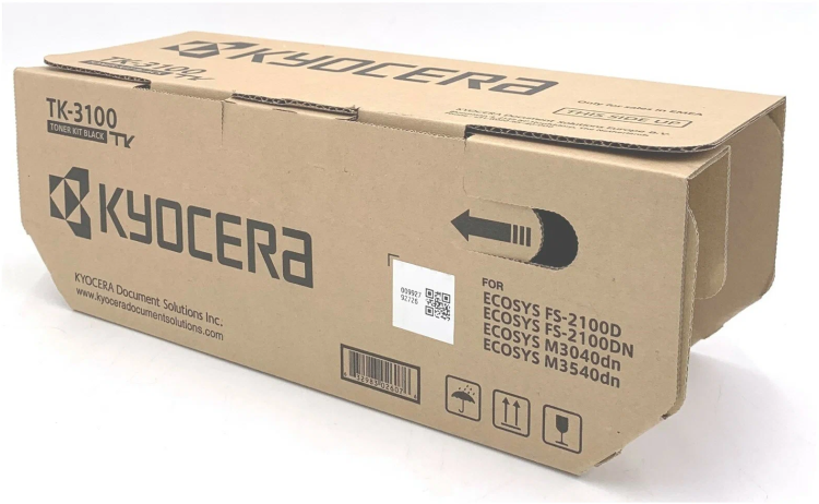 Картридж Kyocera TK-3100 (1T02MS0NL0) оригинальный для принтеров FS-2100D/ FS-2100DN/ Ecosys M3040dn/ M3540dn black, 12500 страниц