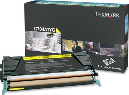 Картридж лазерный Lexmark C734A1YG для принтеров c73x/x73x, желтый, 6000 стр.