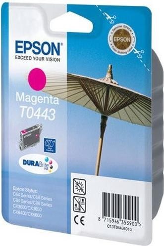 Картридж струйный Epson оригинальный T0443/ C13T04434010 (magenta) оригинальный для Stylus C84/ C86/ CX6400/ CX6600, пурпурный