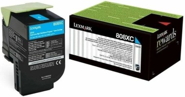 Картридж лазерный Lexmark 80C8XC0 для принтеров CX510de/ CX510dhe/ CX510dthe, голубой, 4000 стр.