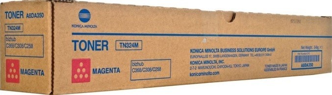 Картридж Konica-Minolta TN-324M (A8DA350) оригинальный для принтеров bizhub C258/ C308/ C368, пурпурный, 26000 стр.