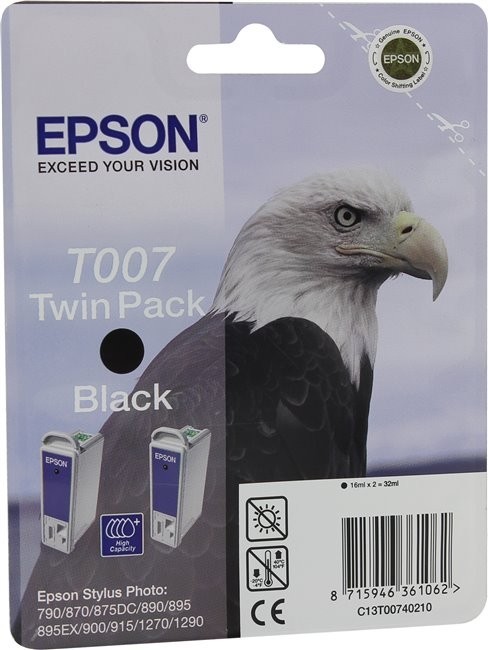 Картридж струйный Epson оригинальный T007 Epson ST COL 870/1270 черный