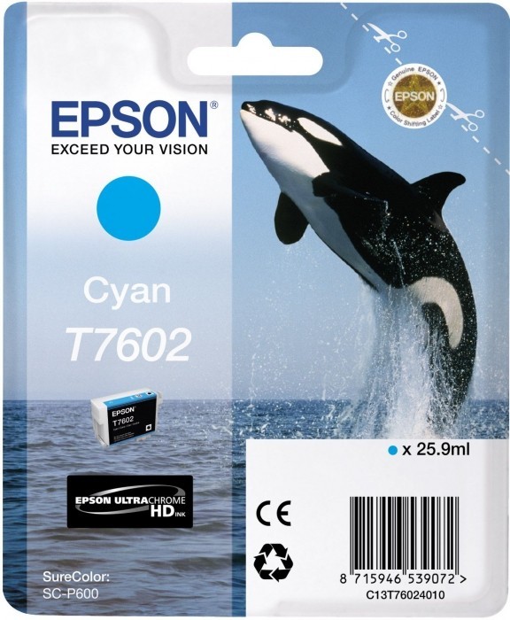 Картридж струйный Epson оригинальный C13T76024010 для SC-P600 Cyan (cons ink) Картридж струйный Epson оригинальный C13T76024010 для SC-P600 Cyan (cons ink)