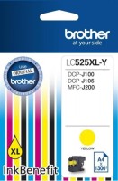 Картридж струйный Brother оригинальный LC525XLY (DCP-J100/J105/J200) Yellow (1300стр)