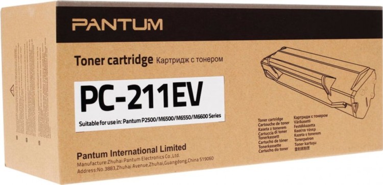 Картридж Pantum PC-211EV оригинальный для принтеров P2200/ P2207/ P2500/ P2507/ P2500W/ M6500/ M6550/ M6607, 1600 стр.