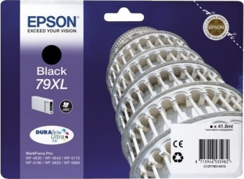 Картридж струйный Epson оригинальный C13T79014010 79XL черный повышенной емкости для WF-5110DW/WF-5620DWF