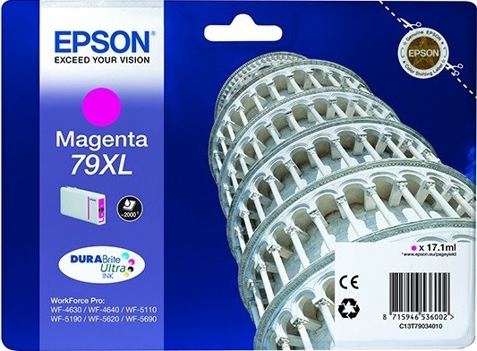 Картридж струйный Epson оригинальный C13T79034010 79XL пурпурный повышенной емкости для WF-5110DW/WF-5620DWF