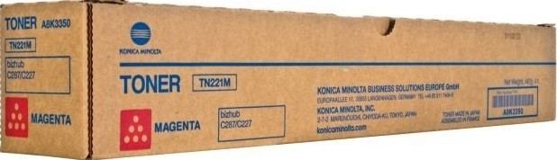 Картридж Konica-Minolta TN-221M (A8K3350) оригинальный для принтеров bizhub C227/ С287, magenta, 21000 стр.