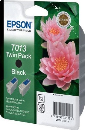 Картридж струйный Epson оригинальный T013 Epson ST COL 480/С20/40 черный (двойной)