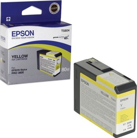 Картридж струйный Epson оригинальный C13T580400 для Stylus Pro 3800 жёлтый (Yellow) 80 мл Картридж струйный Epson оригинальный C13T580400 для Stylus Pro 3800 жёлтый (Yellow) 80 мл