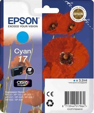 Картридж струйный Epson оригинальный C13T17124A10 для XP33/203/303 (Cyan) (cons ink) Картридж струйный Epson оригинальный C13T17124A10 для XP33/203/303 (Cyan) (cons ink)