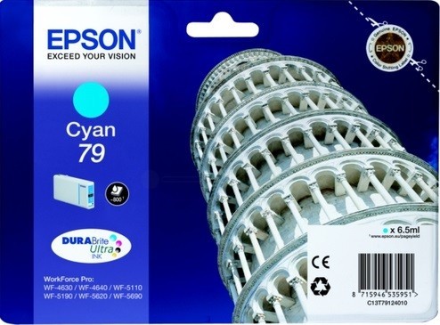 Картридж струйный Epson оригинальный C13T79124010 79 голубой для WF-5110DW/WF-5620DWF