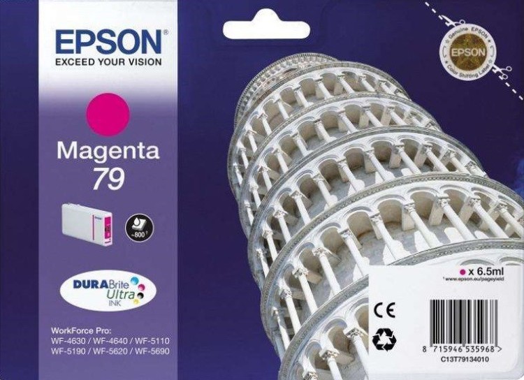 Картридж струйный Epson оригинальный C13T79134010 79 пурпурный для WF-5110DW/WF-5620DWF
