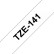 Кассета с лентой для печати наклеек Brother оригинальная TZE-141 (TZe141) для P-Touch, лента 18мм*8м, чёрный на прозрачном