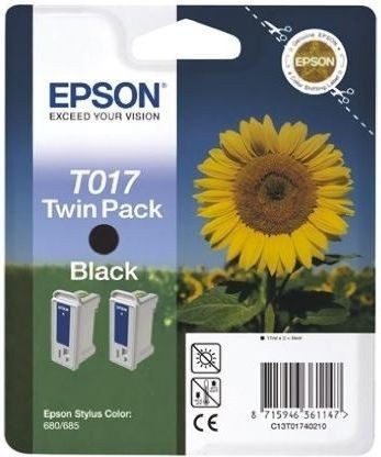 Набор картриджей Epson оригинальный C13T01740210 T017 2шт 20ml черный 2*540 копий