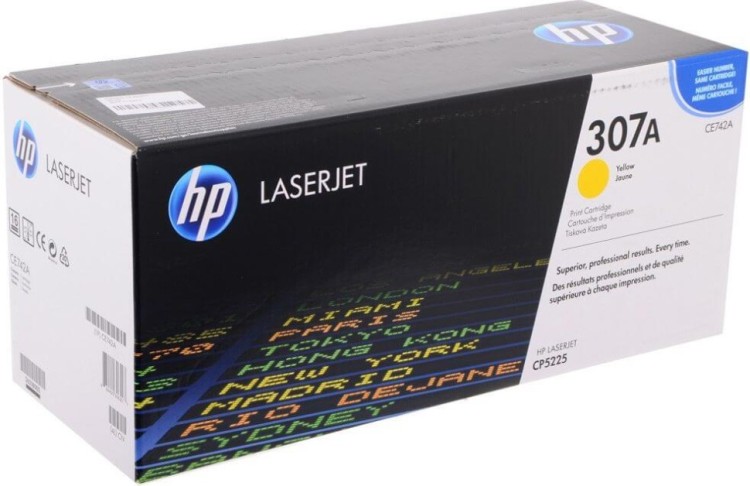 Картридж HP CE742A (307A) оригинальный для принтеров Color LaserJet CP5220/ CP5225 yellow, 7300 страниц