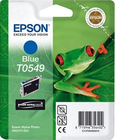 Картридж струйный Epson оригинальный C13T05494010 T0549 для Stylus Photo R800 (синий) (cons ink)