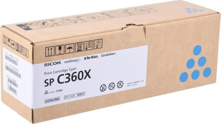 Картридж Ricoh SP C360X (408251) оригинальный для Ricoh SPC361SFNw, голубой, 9000 стр. Картридж Ricoh SP C360X (408251) оригинальный для Ricoh SPC361SFNw, голубой, 9000 стр.
