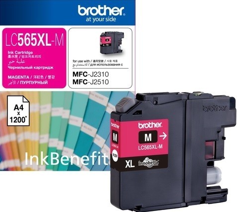 Картридж струйный Brother оригинальный LC565XLM (MFC-J2510/J2310) Magenta (1200стр) Картридж струйный Brother оригинальный LC565XLM (MFC-J2510/J2310) Magenta (1200стр)