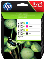 Комплект картриджей оригинальные HP 912 (3YP34AE) для HP OfficeJet 801x, черный/ голубой/ пурпурный/ желтый
